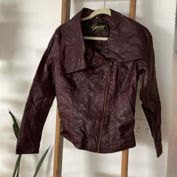 Guess Asymmetrical Faux Leather Jacket - Picture 1 of 3